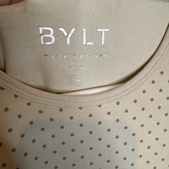 Bylt Drop Cut Short Lux Sleeve Shirt Medium Dots Beige - Picture 5 of 5